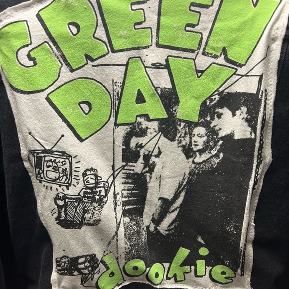 UPCYCLED one of a kind, Green Day Music Denim Jacket - Picture 2 of 4